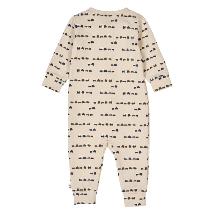 TRAIN printed zip bodysuit