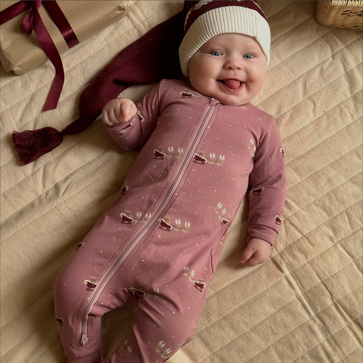 CHRISTMAS printed zip bodysuit