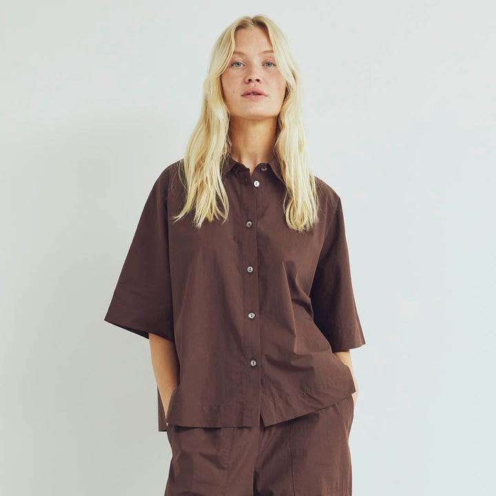 POPLIN short shirt