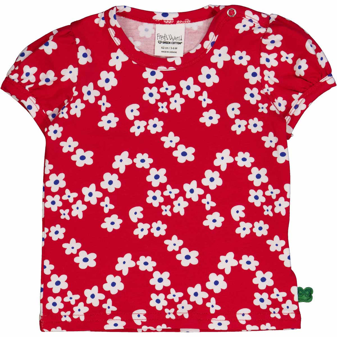 GLADLY puff sleeve top with floralprint