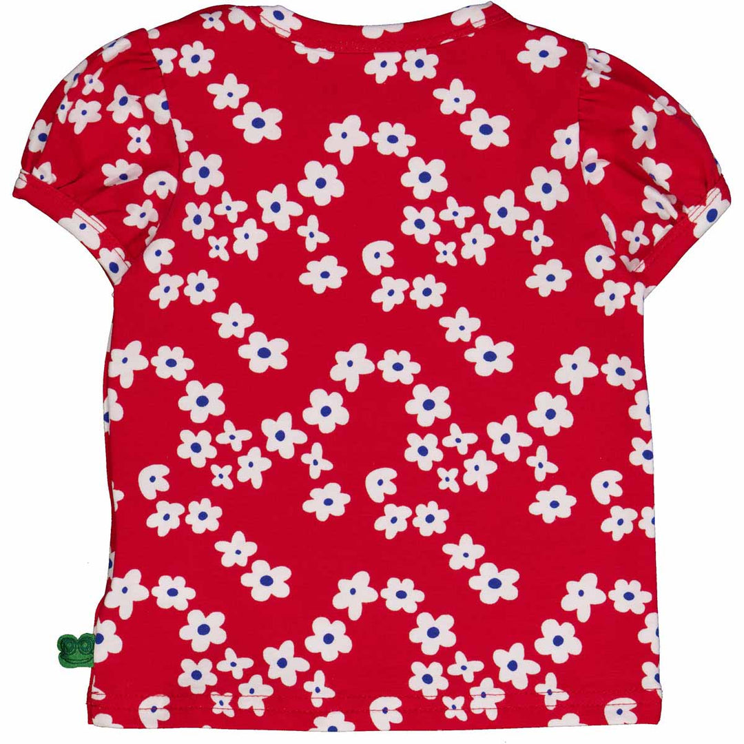 GLADLY puff sleeve top with floralprint