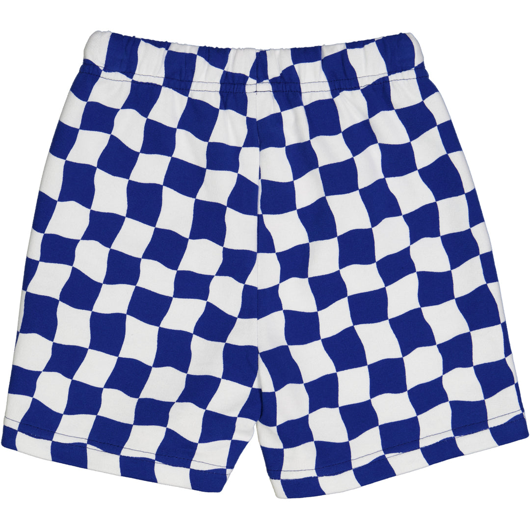 RACING checkered sweat shorts