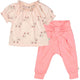 CHAMOMILE puff sleeve T-shirt and bow pant set
