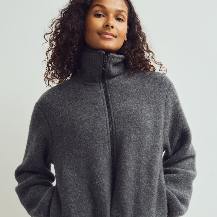 WOOL fleece zip jacket