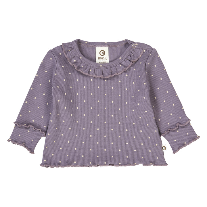 DOT rib frill collar top