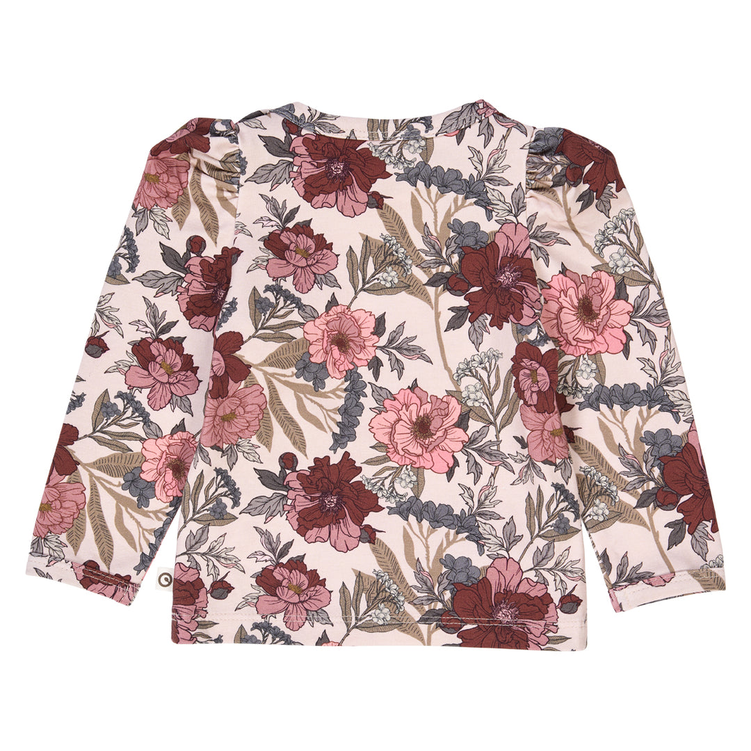 BLISS floral printed puff sleeve top