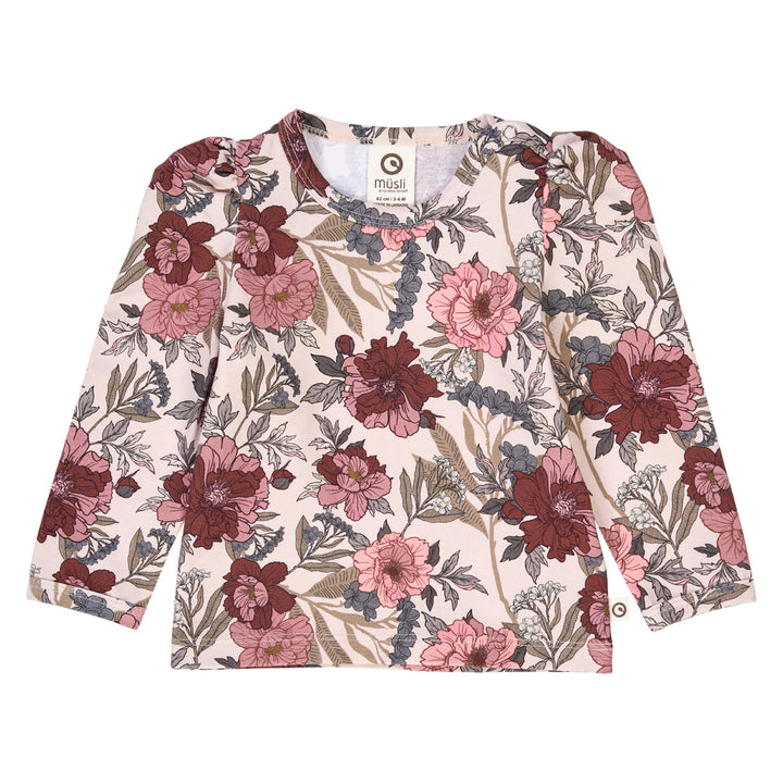 BLISS floral printed puff sleeve top