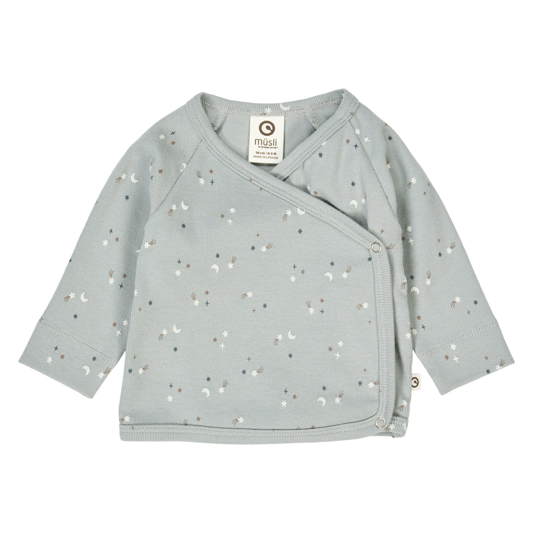 STARS rib cardigan with cross closure