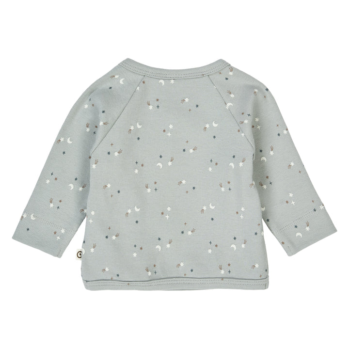 STARS rib cardigan with cross closure