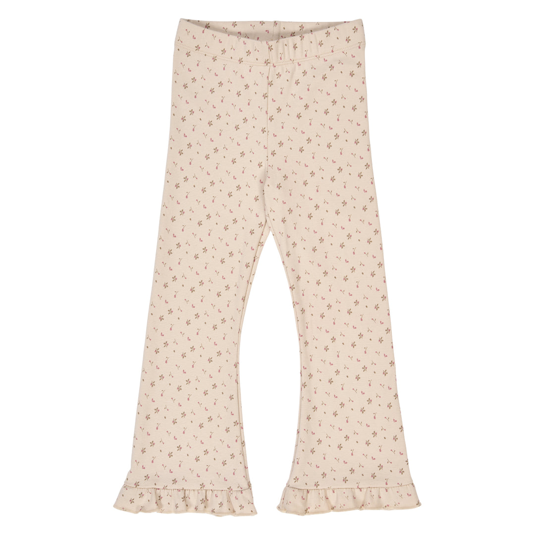 ASTER rib floralprinted flared pants