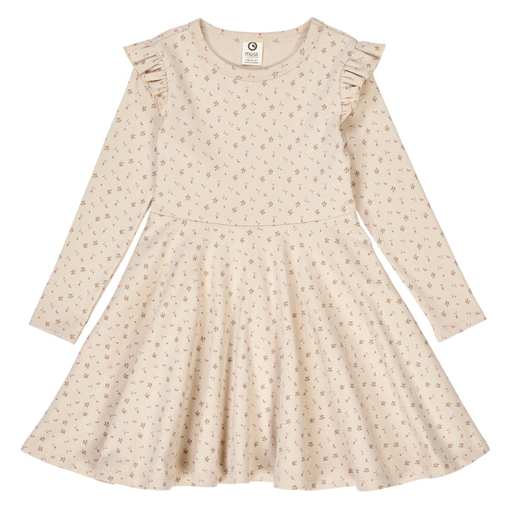 ASTER rib flowerprinted swing dress