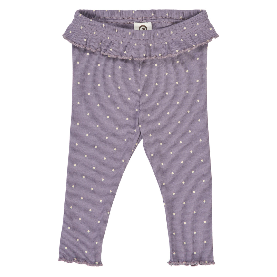 DOT rib frill leggings