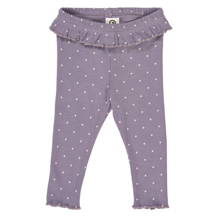 DOT rib frill leggings