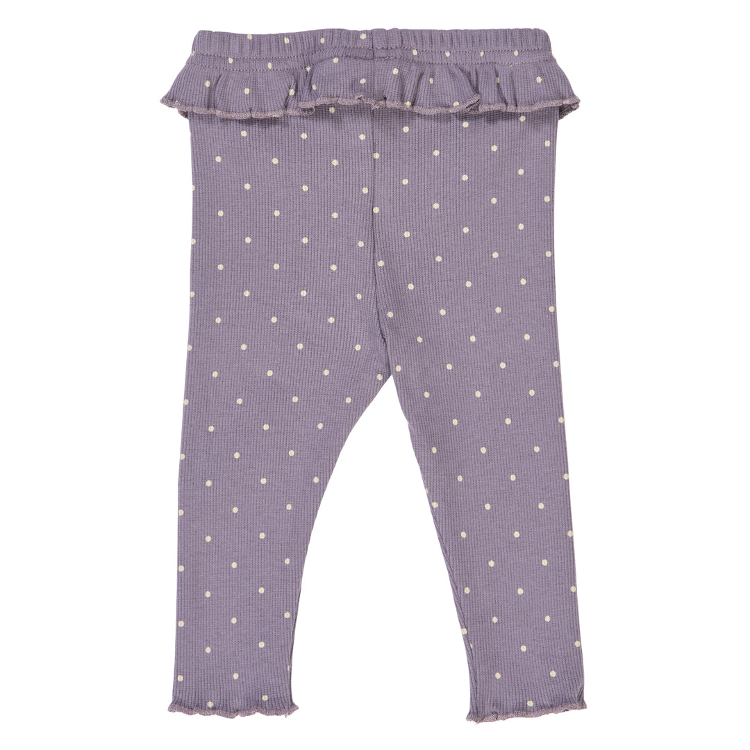 DOT rib frill leggings