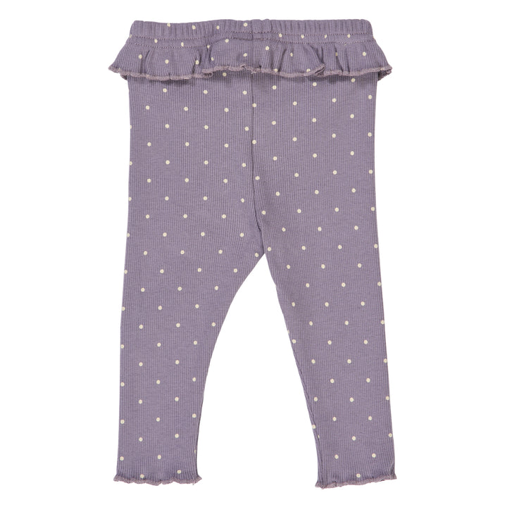 DOT rib frill leggings