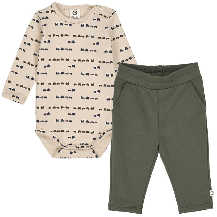 TRAIN printed body & chino pants set