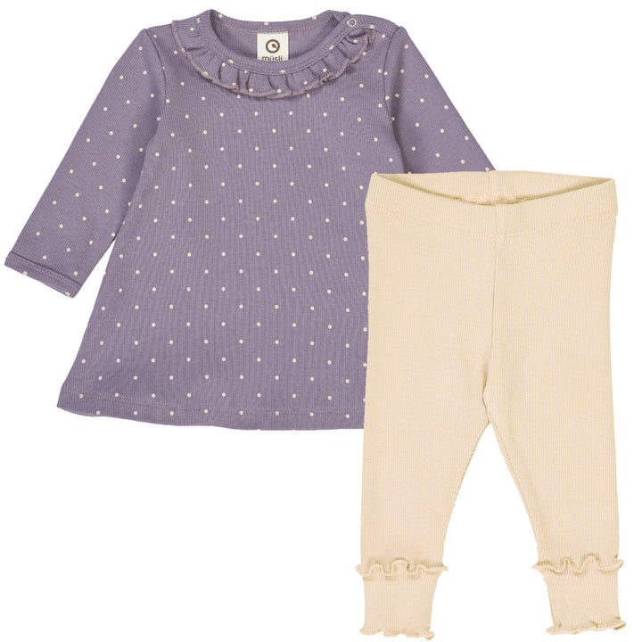 DOT rib dress & leggings set