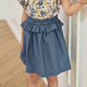 CHAMBRAY frill skirt