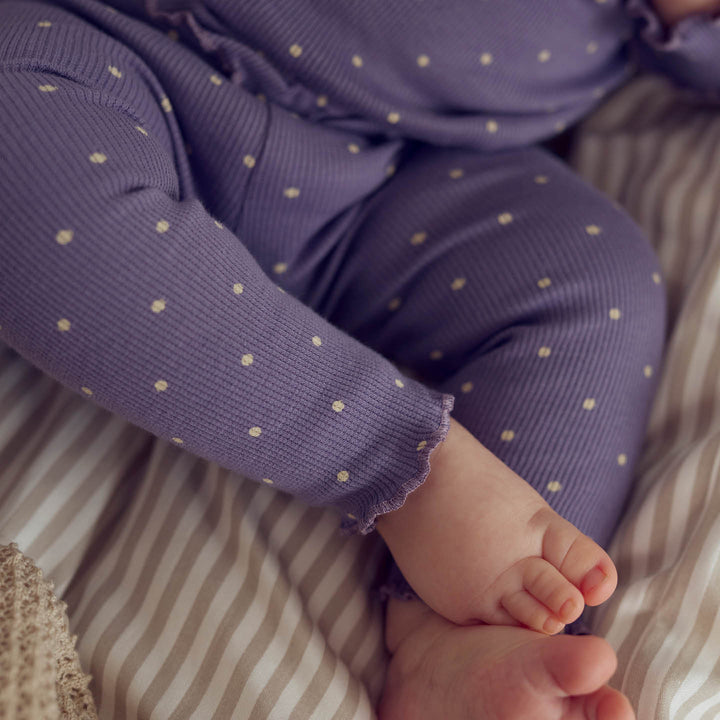 DOT rib frill leggings