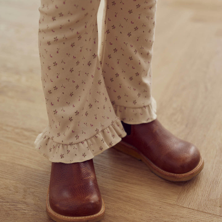 ASTER rib floralprinted flared pants