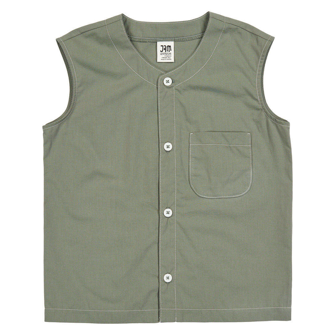 POPLIN button vest