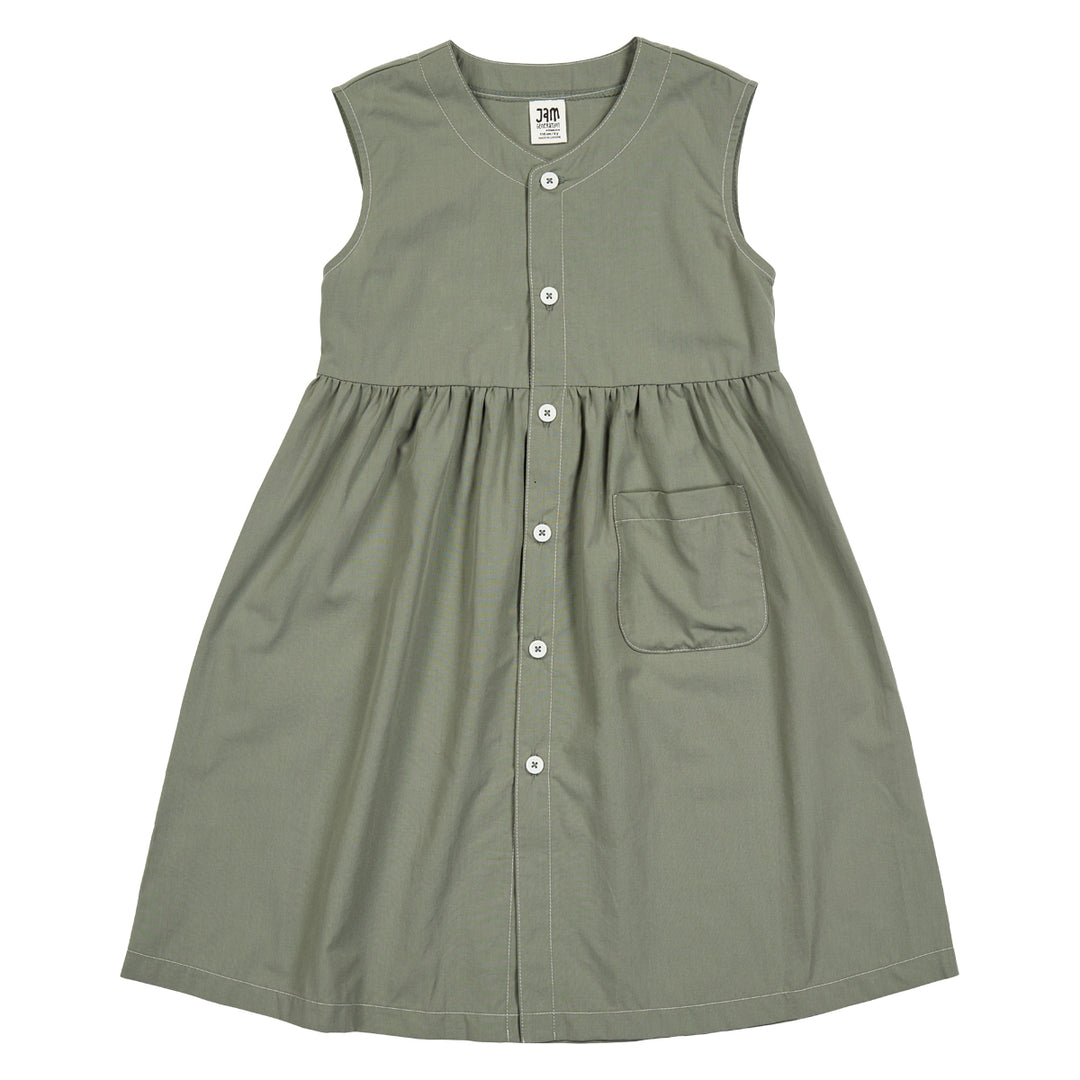 POPLIN sleeveless button dress