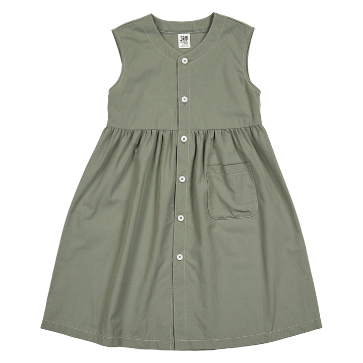 POPLIN sleeveless button dress