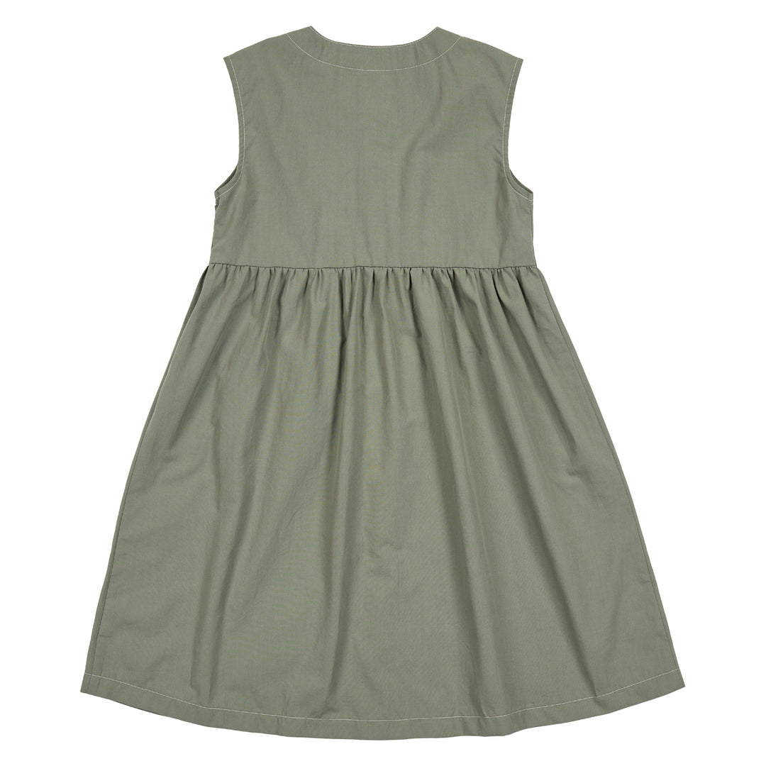 POPLIN sleeveless button dress