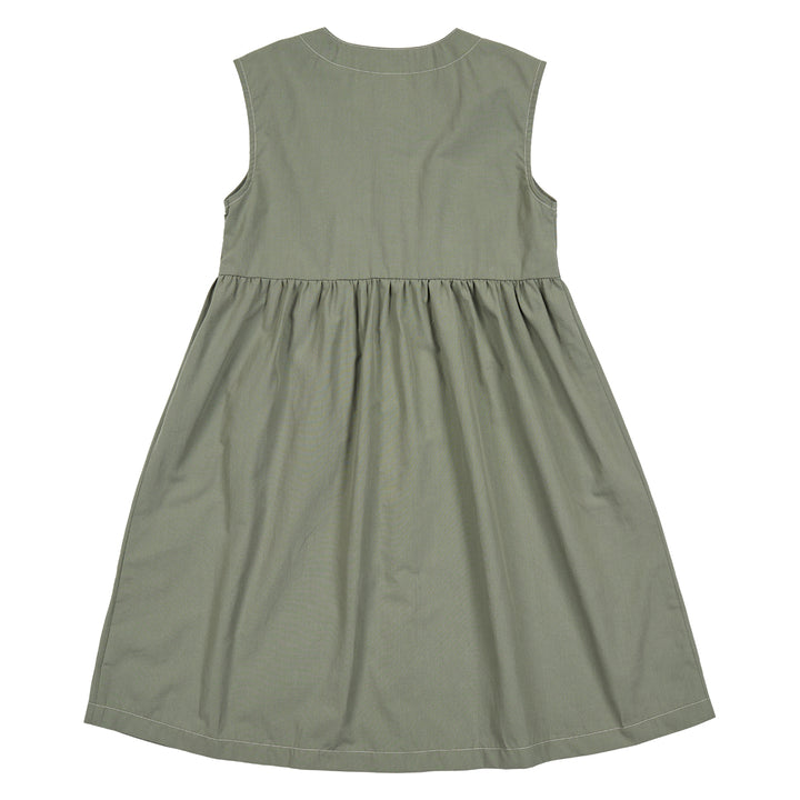 POPLIN sleeveless button dress