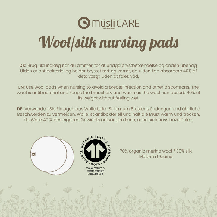 WOOL/SILK nursing pads