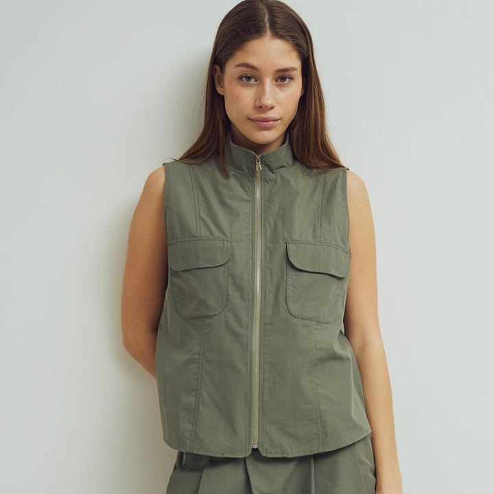 POPLIN zip shirtvest