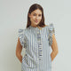 STRIPE WOVEN frill shirt