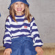 STRIPE sweat embrodery sweatshirt