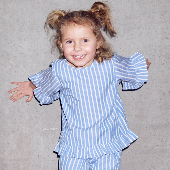 POPLIN STRIPE frill top