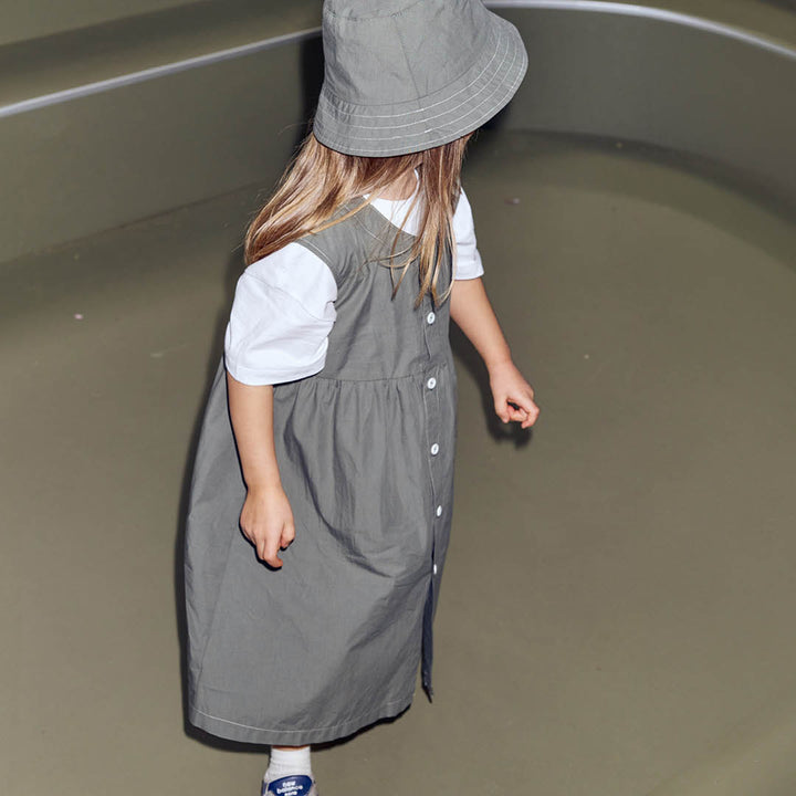 POPLIN sleeveless button dress
