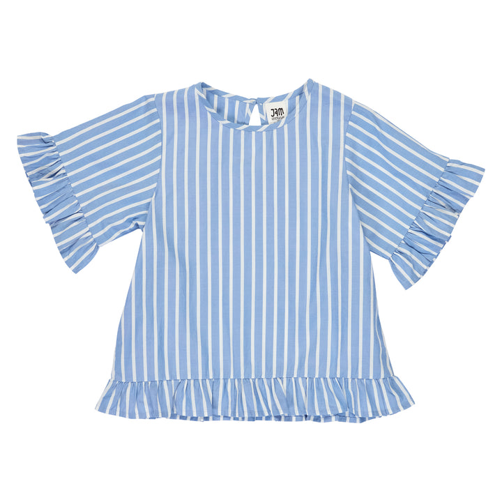 POPLIN STRIPE frill top