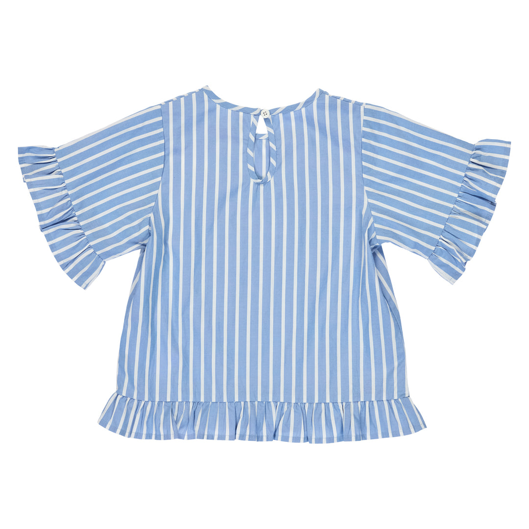 POPLIN STRIPE frill top