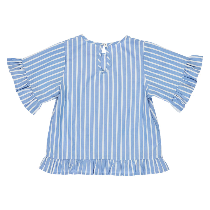 POPLIN STRIPE frill top