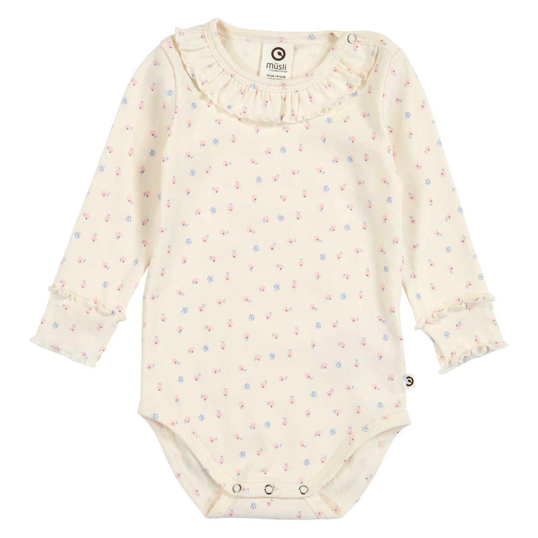 SPRING rib floral frill collar body