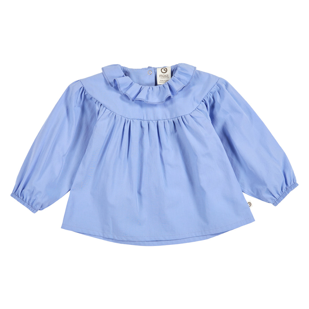 POPLIN frill collar top