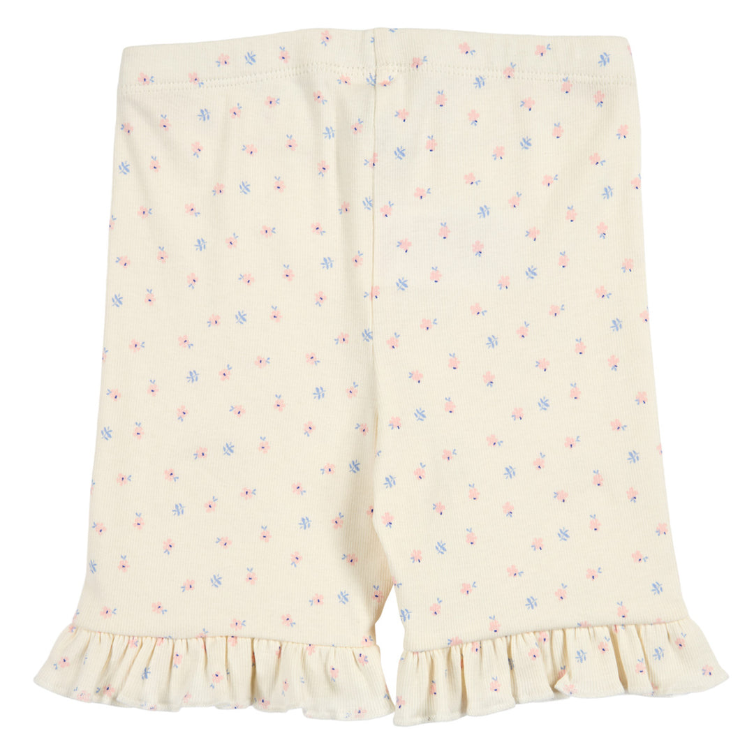 SPRING rib floral frill tights