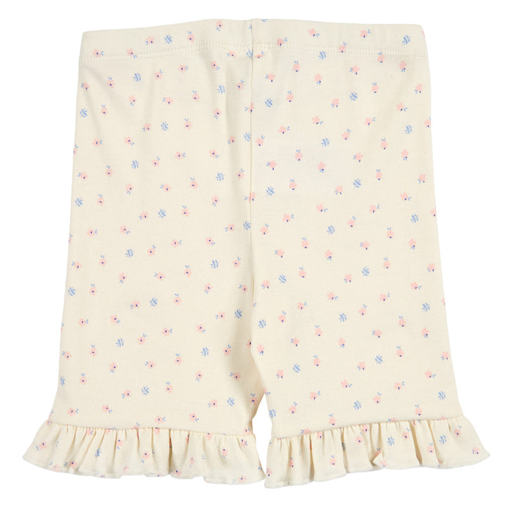 SPRING rib floral frill tights