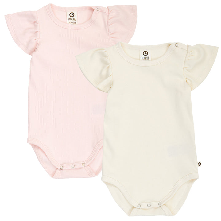 COZY ME RIB frill sleeve body 2-pak