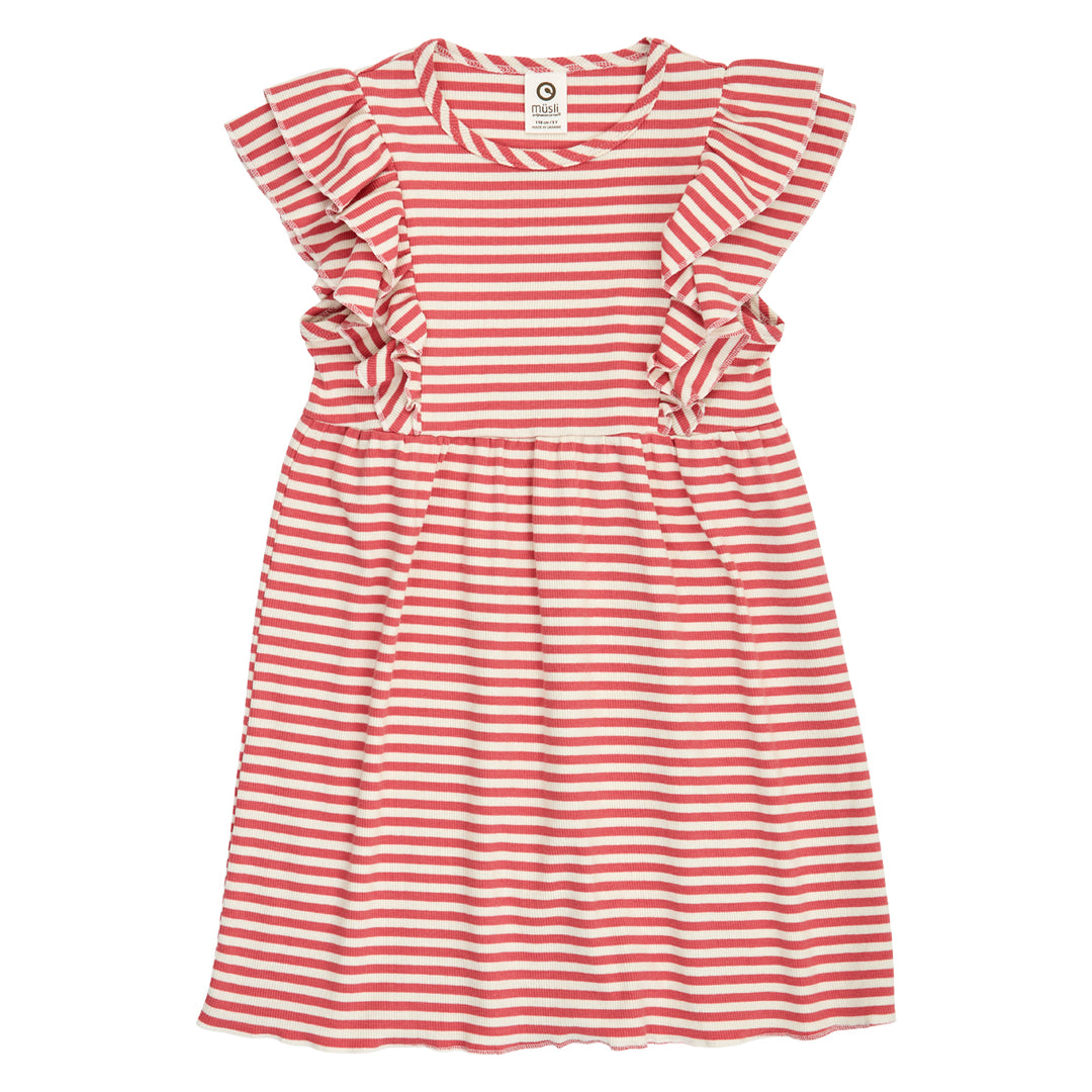 RIB STRIPE frill dress