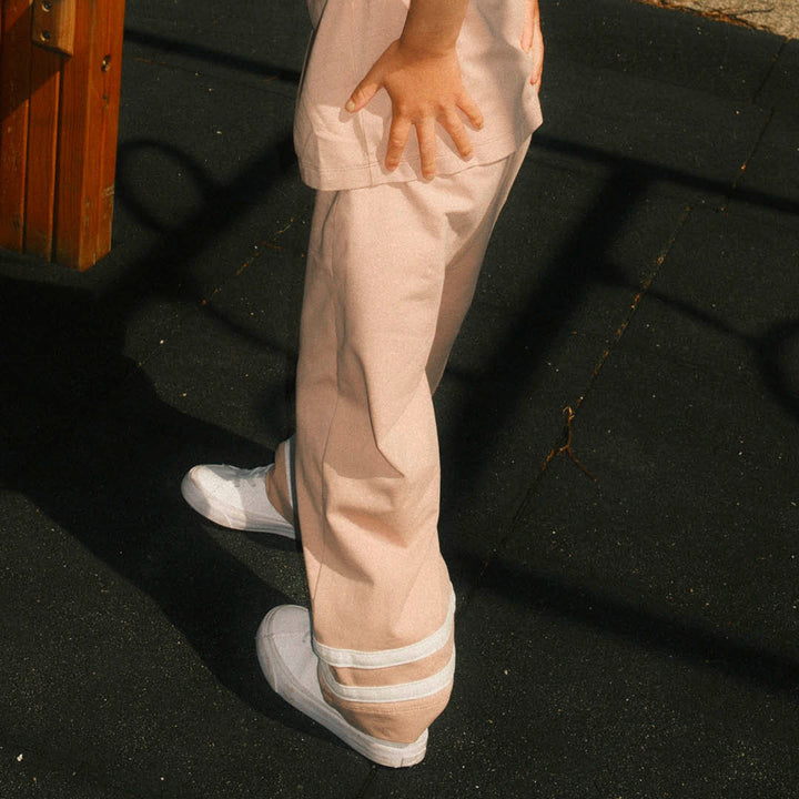 STRIPE single jersey wide leg pants