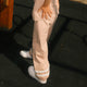 STRIPE single jersey wide leg pants