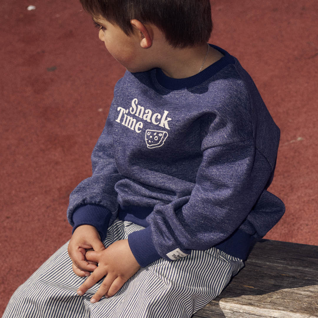 SNACK TIME denim sweatshirt
