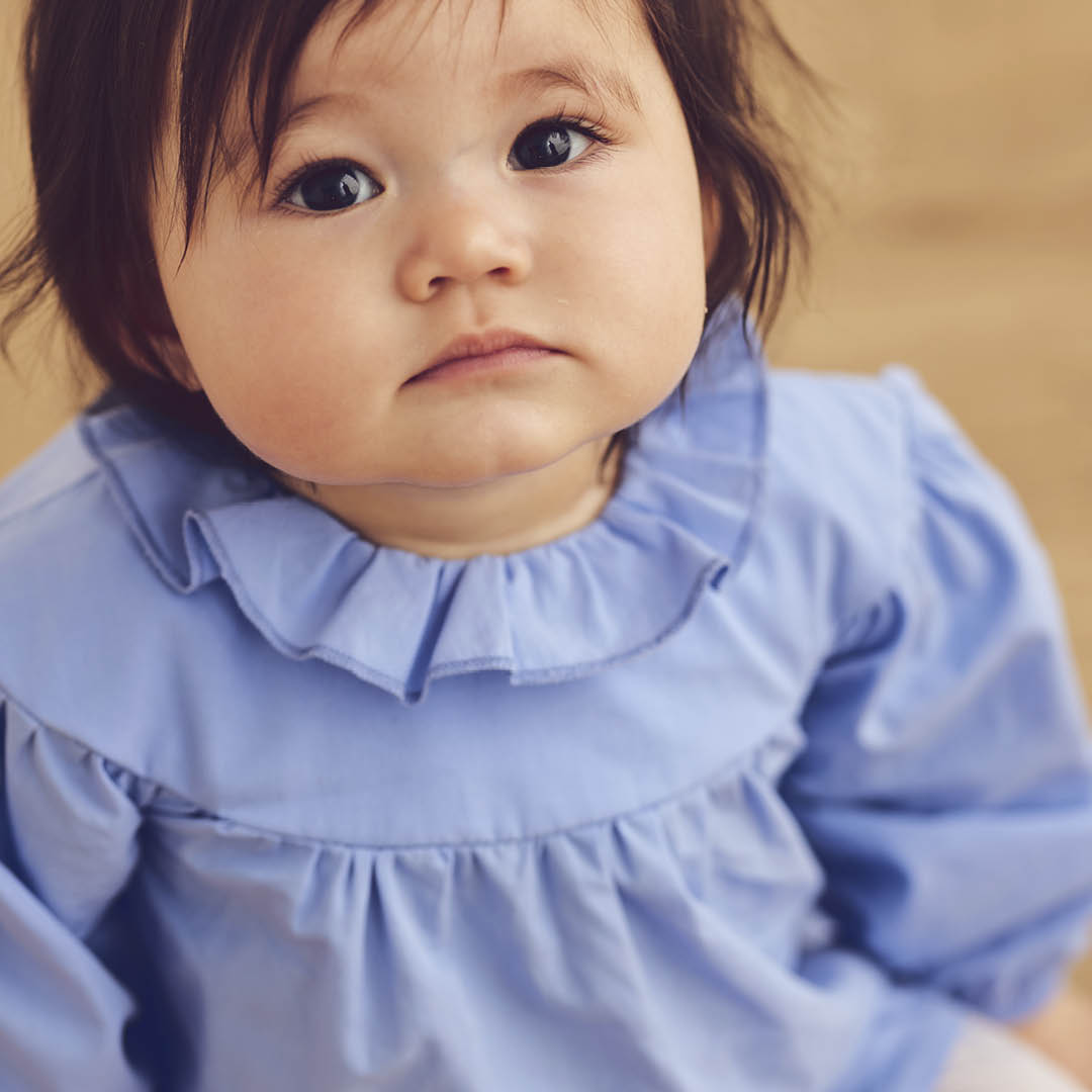 POPLIN frill collar top