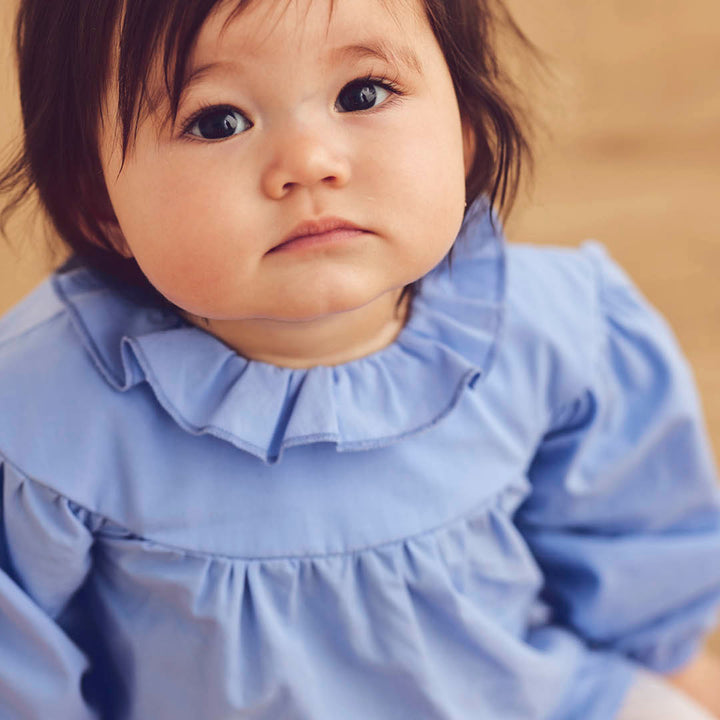 POPLIN frill collar top