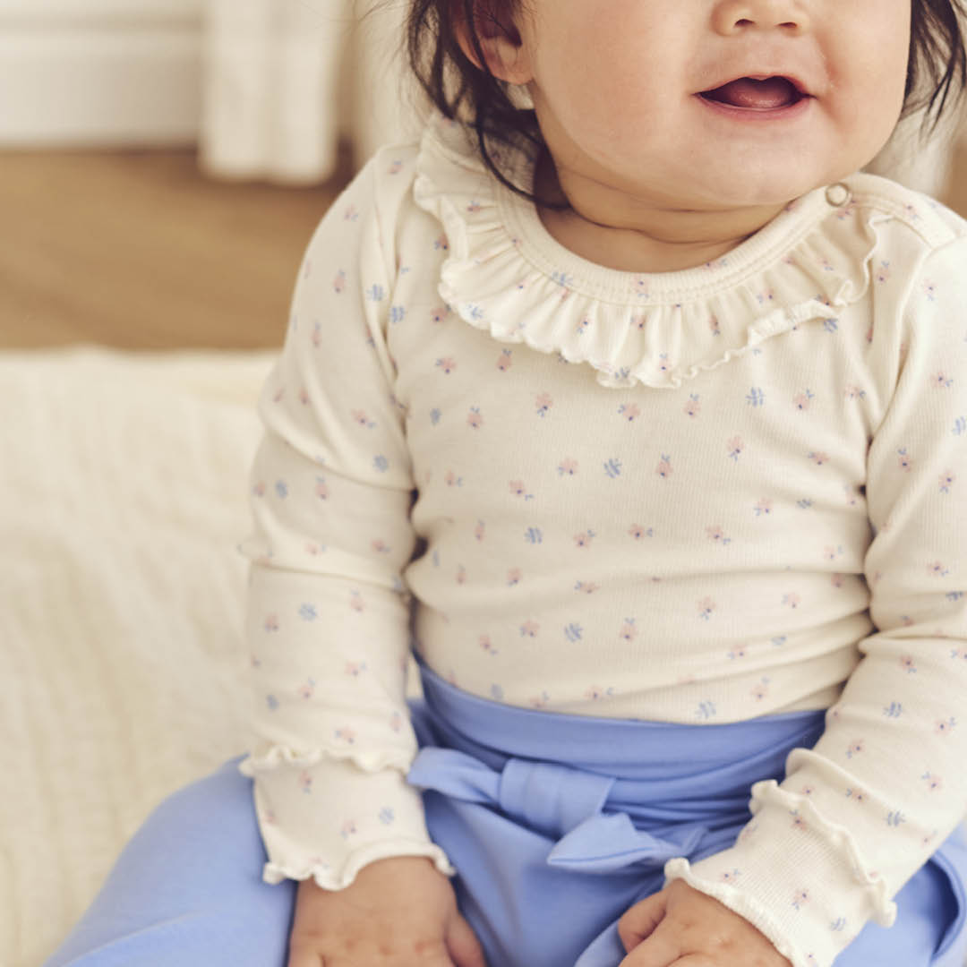 SPRING rib floral frill collar body